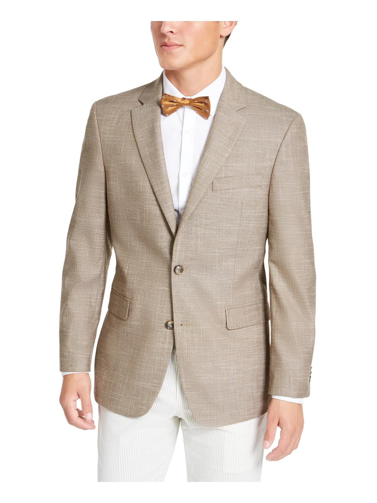 Tommy Hilfiger Mens Trevor Woven Plaid Two Button Blazer