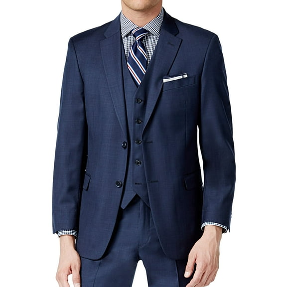 Tommy Hilfiger Mens Trim Fit Two Button Blazer Jacket, Blue, 38 Regular