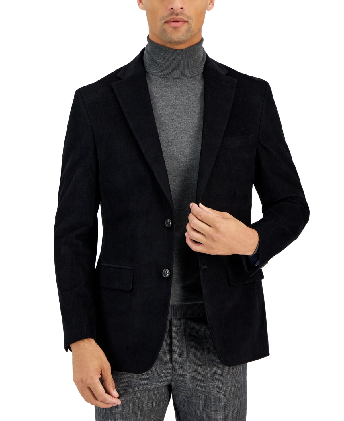 Tommy Hilfiger Mens Modern fit Sport Coat Blazer 38 R Black Solid