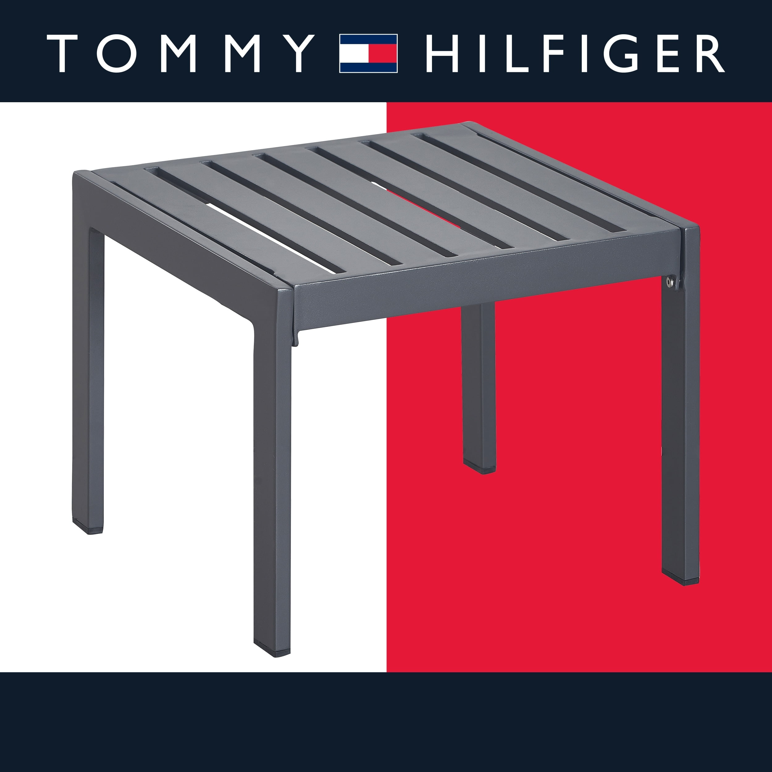 Monterey Navy Blue and Dark Gray Aluminum Outdoor Side Table