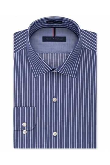 tommy hilfiger dress shirts slim fit Comfort Stretch Non-Iron Stripe Dress Shirt With Contrast Trim main image 0