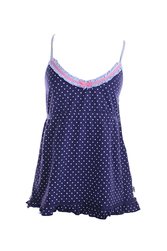 Navy Star-Print Ruffle Cami XS