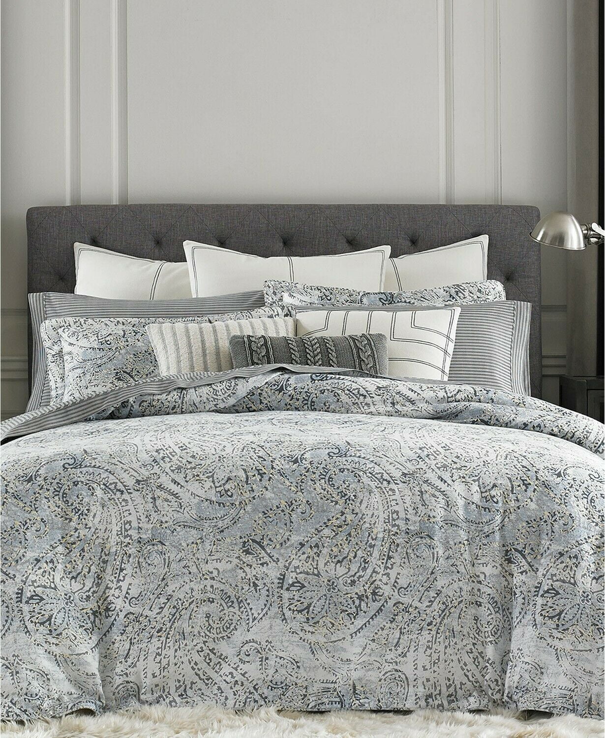 Tommy Hilfiger Oak Bluff Paisley Cotton Blend 2 Pc. Duvet Cover Set TWIN White Walmart