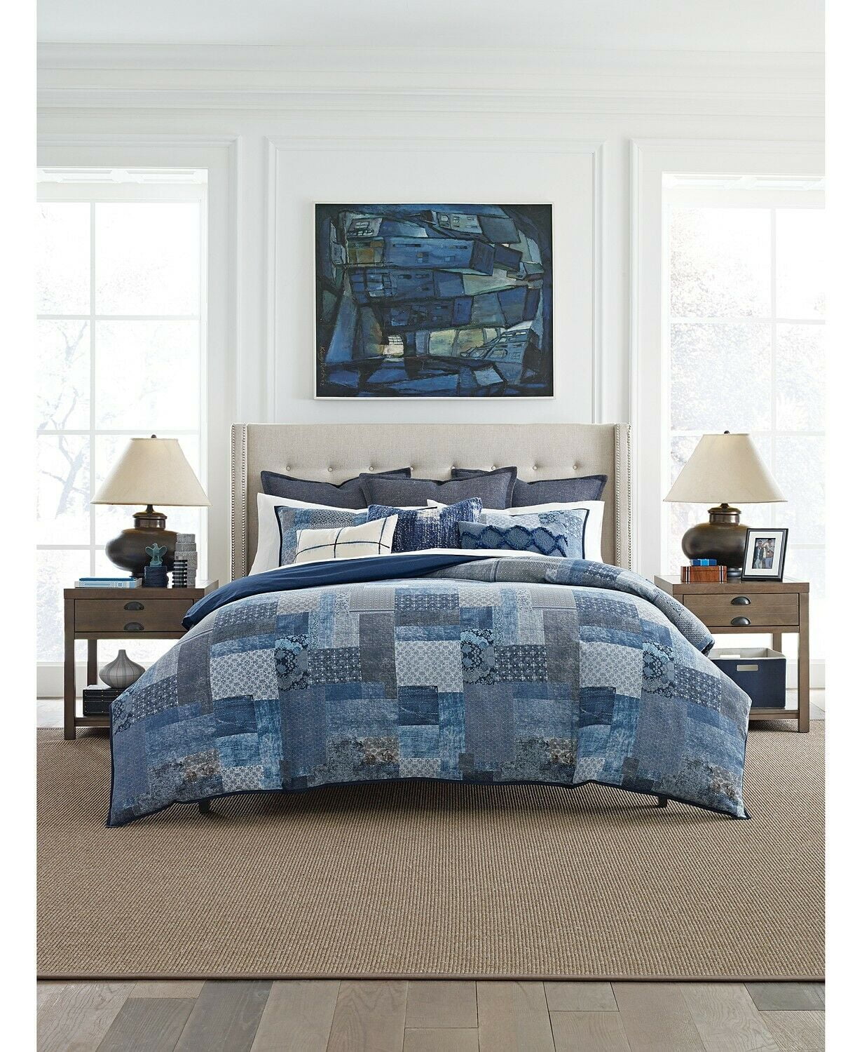 Tommy Hilfiger Oasis Indigo Patchwork Cotton 2-Pc. Comforter Set - TWIN - Blue