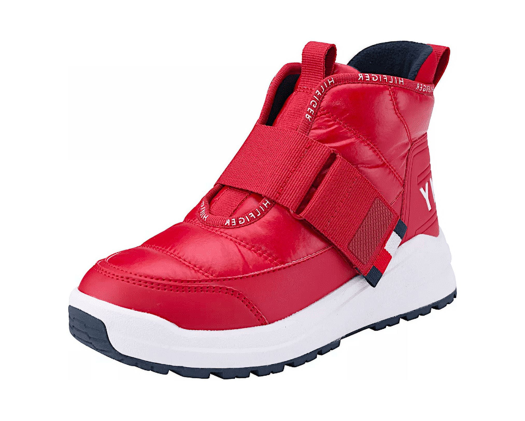 Tommy Hilfiger Olly Red Hook and Loop Rounded Toe Cozy Fashion