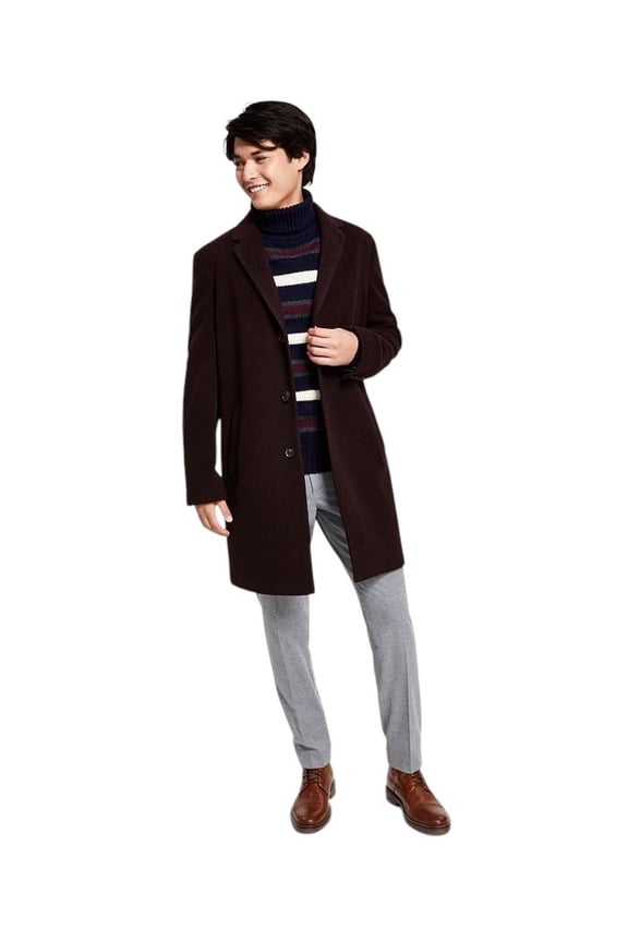 Overcoat Coat Addison Double-Button Wine Red 40R Wool