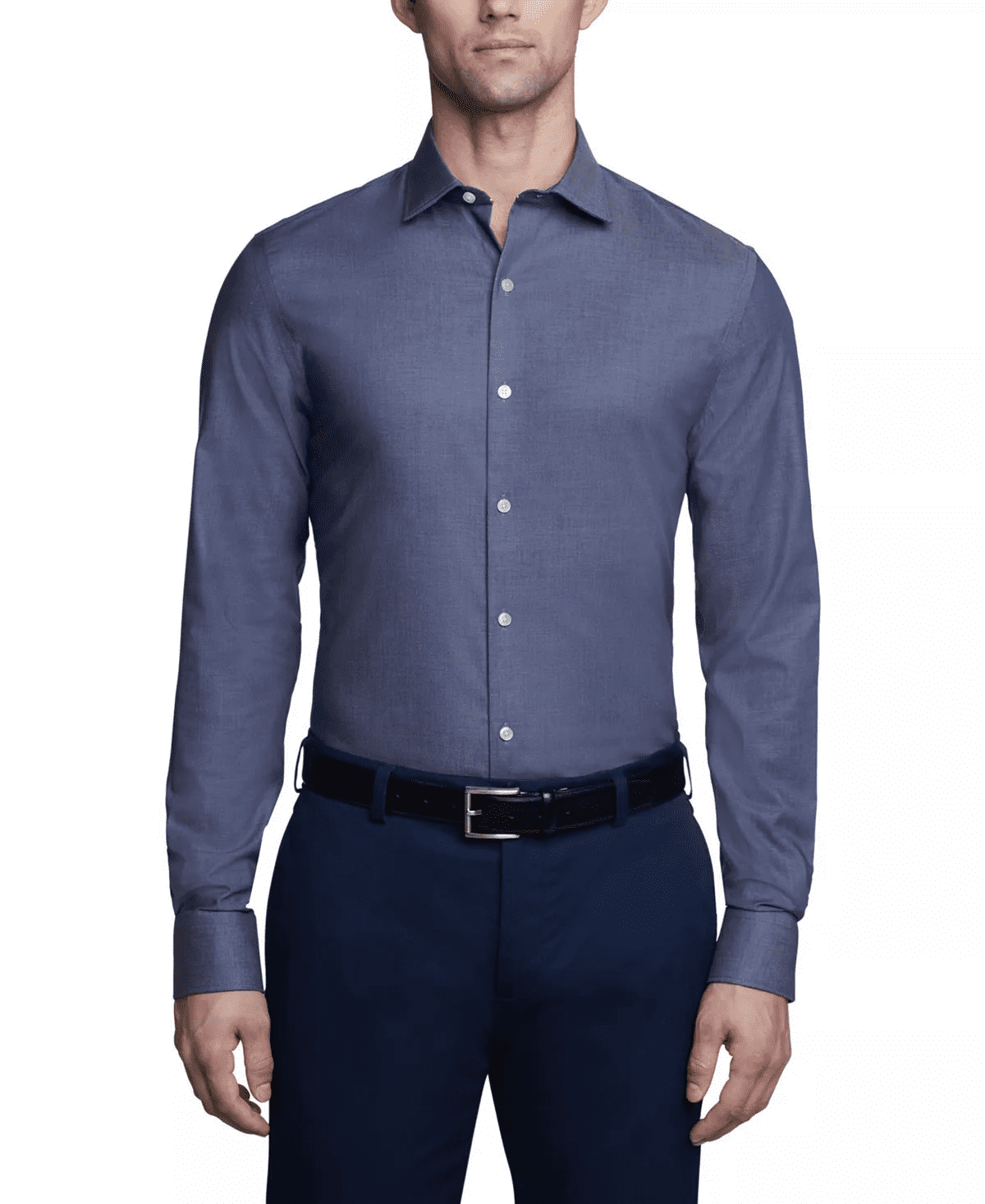Tommy Hilfiger PEACOAT Men's TH Flex Slim Fit Twill Dress Shirt, US 16 32/33