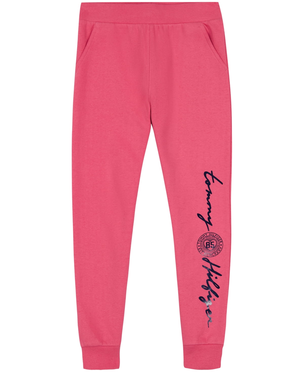 Tommy Hilfiger PINK Big Girls Signature Fleece Jogger Pants, US Large (12/14)