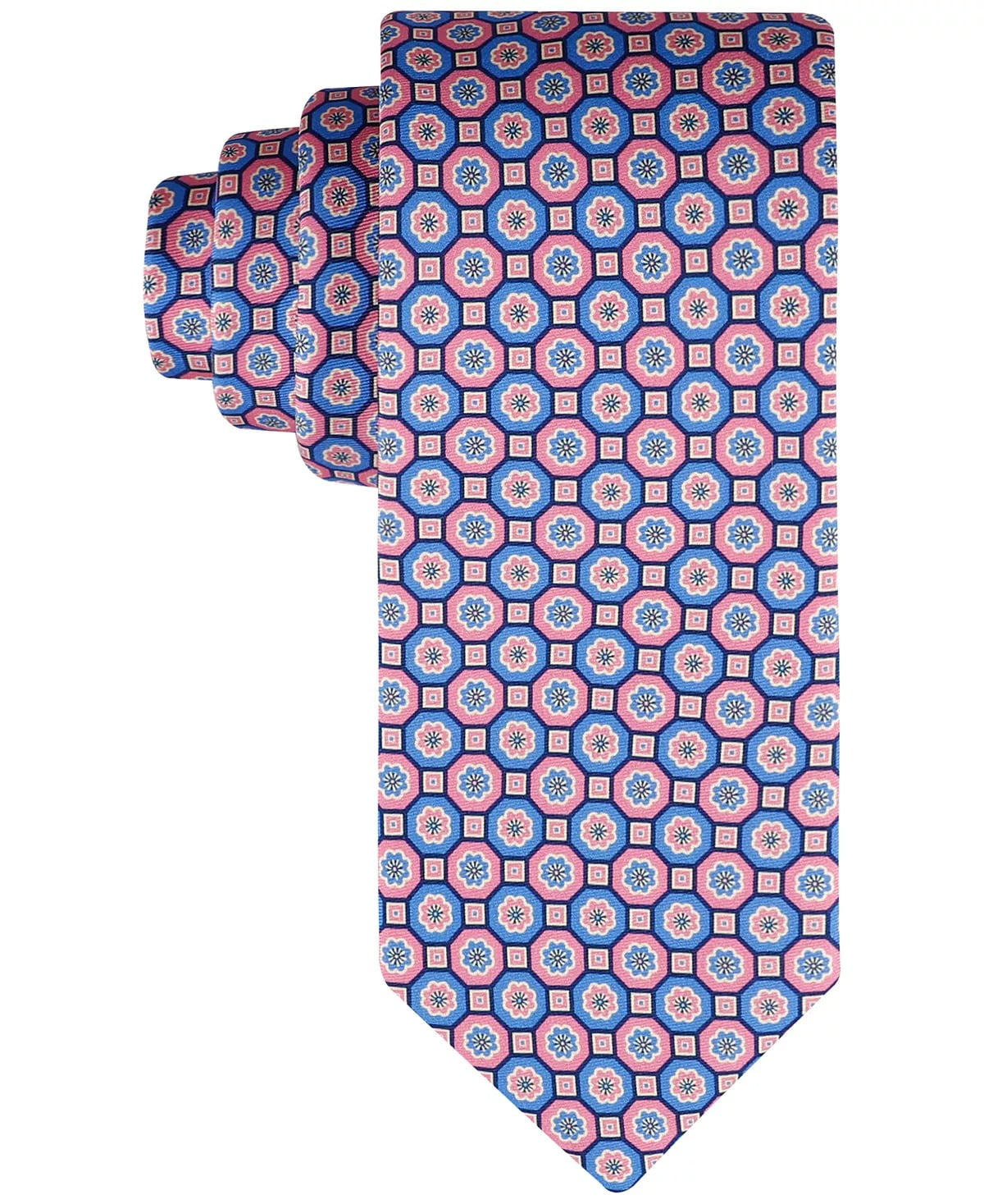 Tommy Hilfiger Men Tie Necktie One Size Pink Geometric