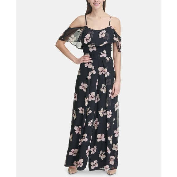 Tommy Hilfiger Petite Floral Chiffon Jumpsuit Ballerina Pink Multi 6P