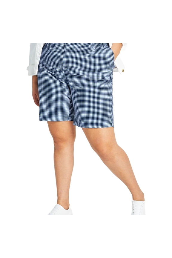 Womens Hollywood Casual Bermuda Shorts, Blue, Plus Size, 14W