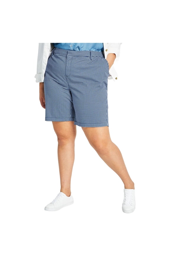 Womens Hollywood Casual Bermuda Shorts, Blue, Plus Size, 18W