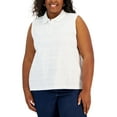 thumbnail image 1 of Tommy Hilfiger Plus Size Lace Sleeveless Polo Shirt Bright White 0X, 1 of 1
