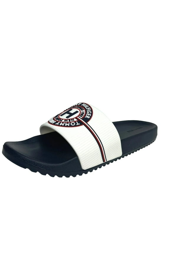 Rowdy Men's Slide Pool Sandals Size 13 White Navy Lightweight