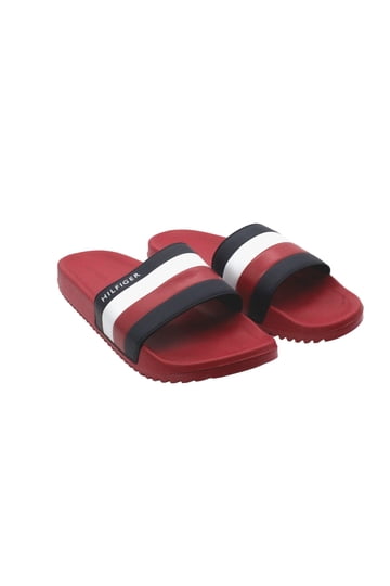 Tommy Hilfiger Men\'s Slide Sandals Red White Blue Block Logo Strap Size 10 Amazon.com | Tommy Hilfiger Racky 2 Navy 10 D (M) | Sandals main image 4