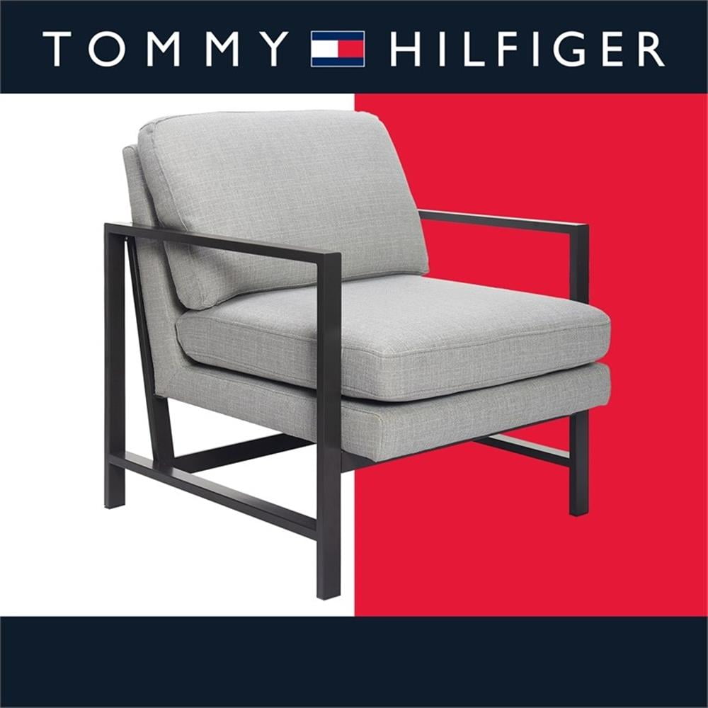 Russell Light Gray Metal Frame Accent Chair