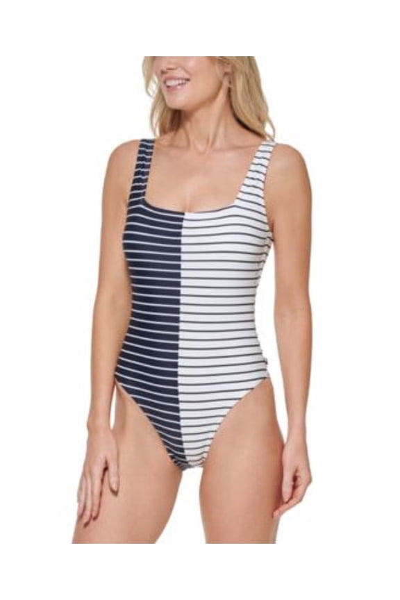SAIL AWAY STRIPE SKY CAPTAIN/SOFT WHITE One-Piece Swimsuit, US 6