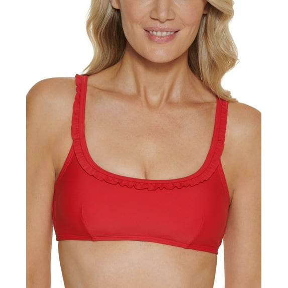 Tommy Hilfiger Women's Classic Fit Bikini Top, Scarlet, S
