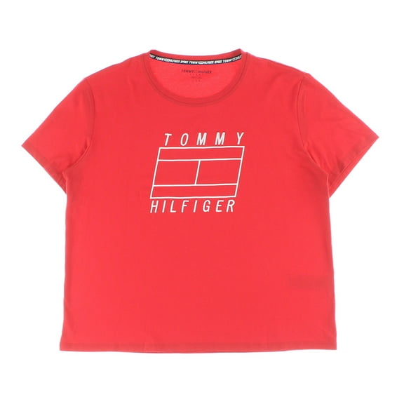 Tommy Hilfiger Short Sleeve Tee Womens Active Shirts & Tees Size L, Color: Red