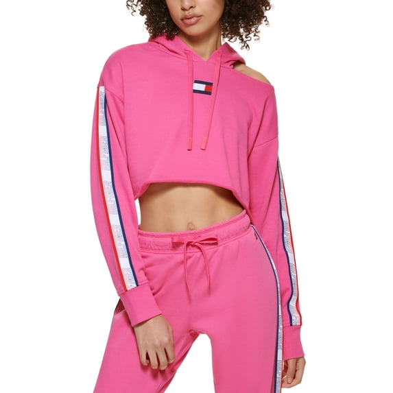 Tommy Hilfiger Sport Womens Cropped Hoodie Lush Pink XS