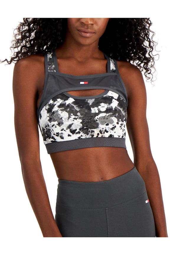 Sport Womens Printed Mesh Inset Sports Bra