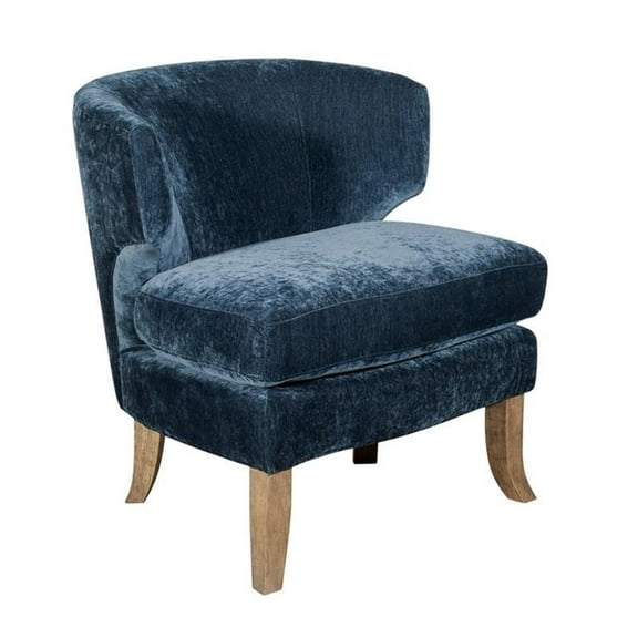 Tommy Hilfiger Swansea Wingback Barrel Chair Navy Blue Crushed Velvet