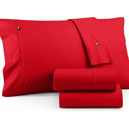 Tommy Hilfiger RED Solid Core King Sheet Set, US King