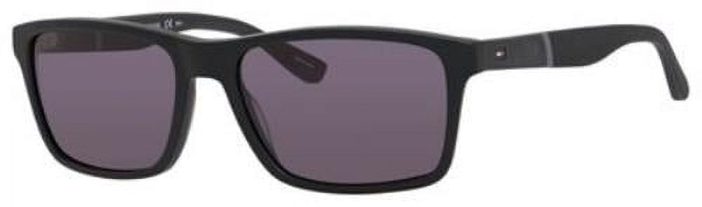 Tommy Hilfiger TH 1405/S Plastic Unisex Rectangle Sunglasses Black with Grey Lens 56mm Adult
