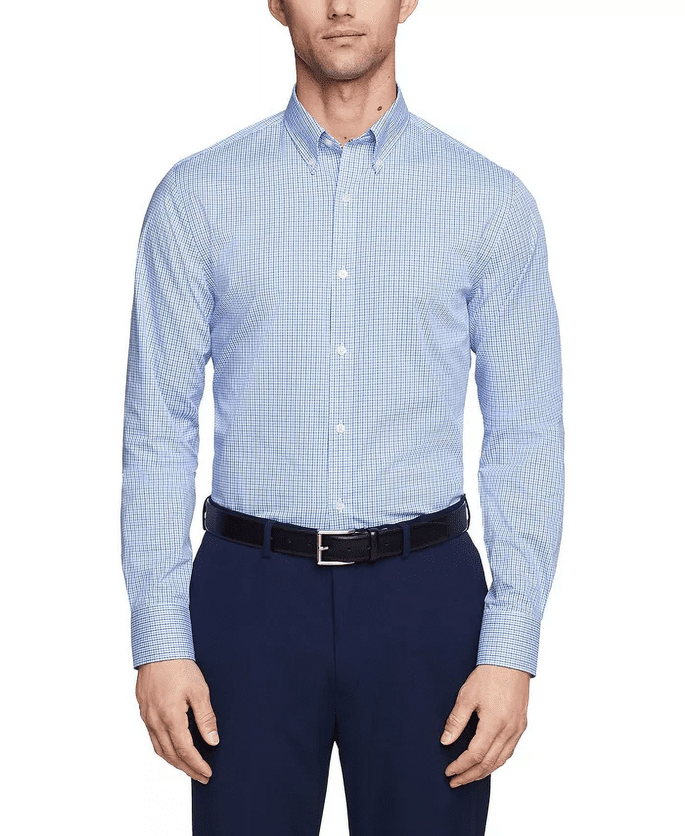 TH JAB BLUE Men's Slim Fit Wrinkle Free Dress Shirt, US 16 32/33