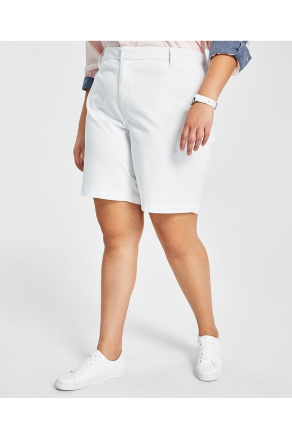 Plus Size Holly White Bermuda Shorts 18W