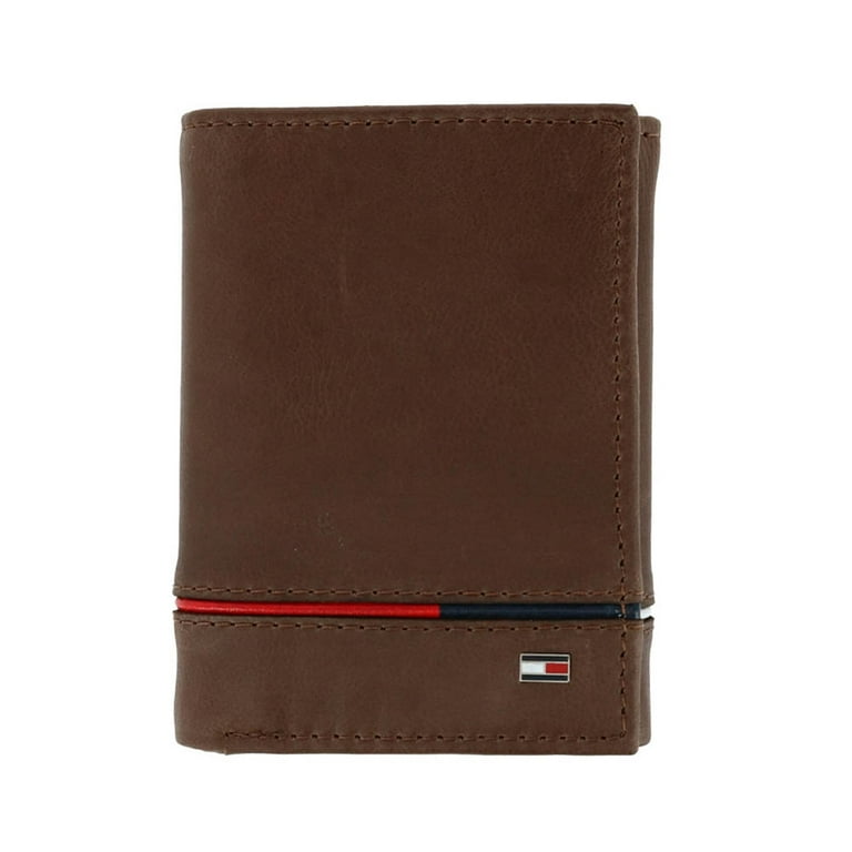 Tommy hilfiger trifold 2024 wallet brown