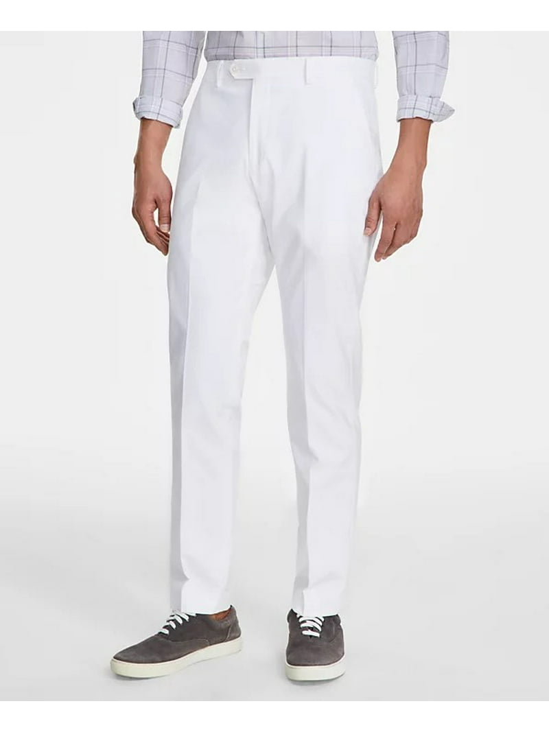 Tommy Hilfiger Men's Modern-Fit Th Flex Stretch Chambray Suit Separate Pants - White - 30x32
