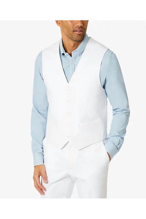 WHITE Men's Modern-Fit TH Flex Stretch Chambray Vest, US Small