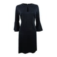 thumbnail image 1 of Tommy Hilfiger Women's Bell-Sleeve Jacquard Dress (4, Black), 1 of 2