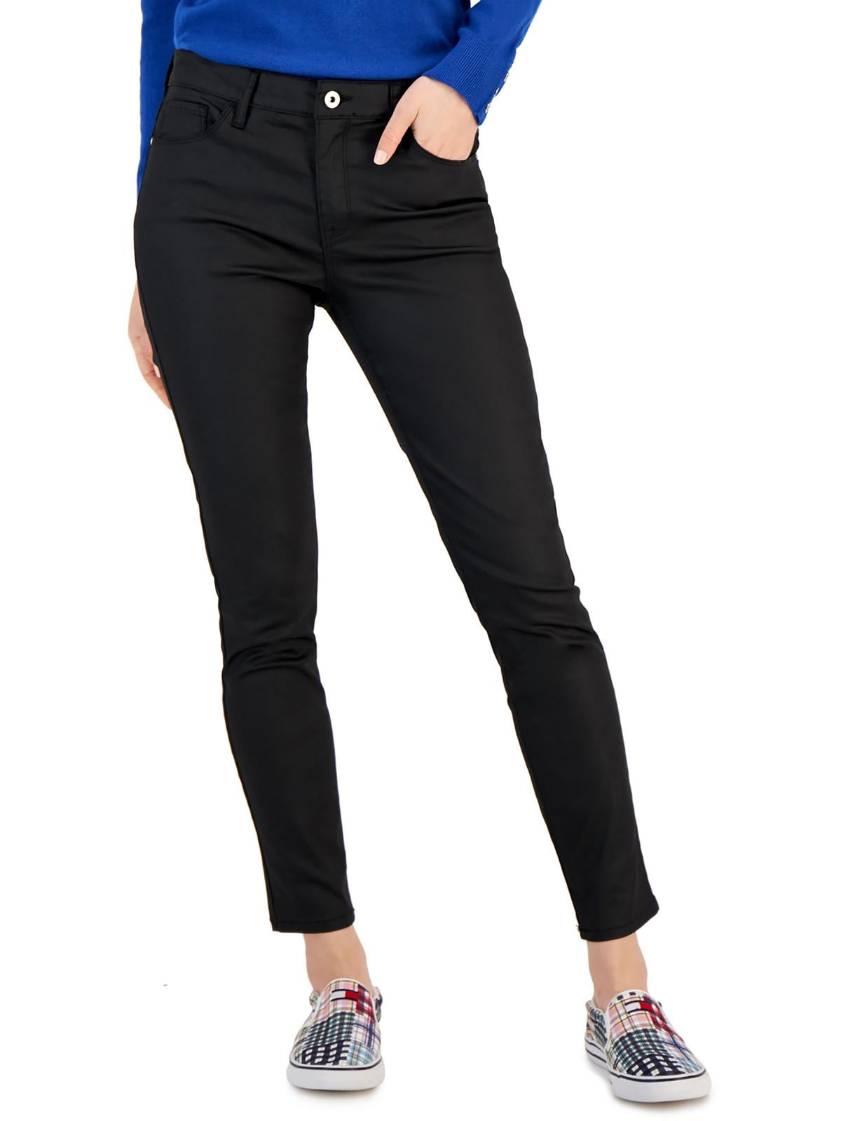 Tommy Hilfiger Women's Coated Skinny Ankle Jeans Black Size 14