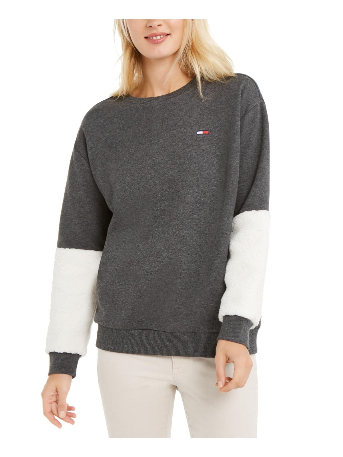 Tommy Hilfiger Women's Comfy Cozy Sweatshirt Gray Size Medium 