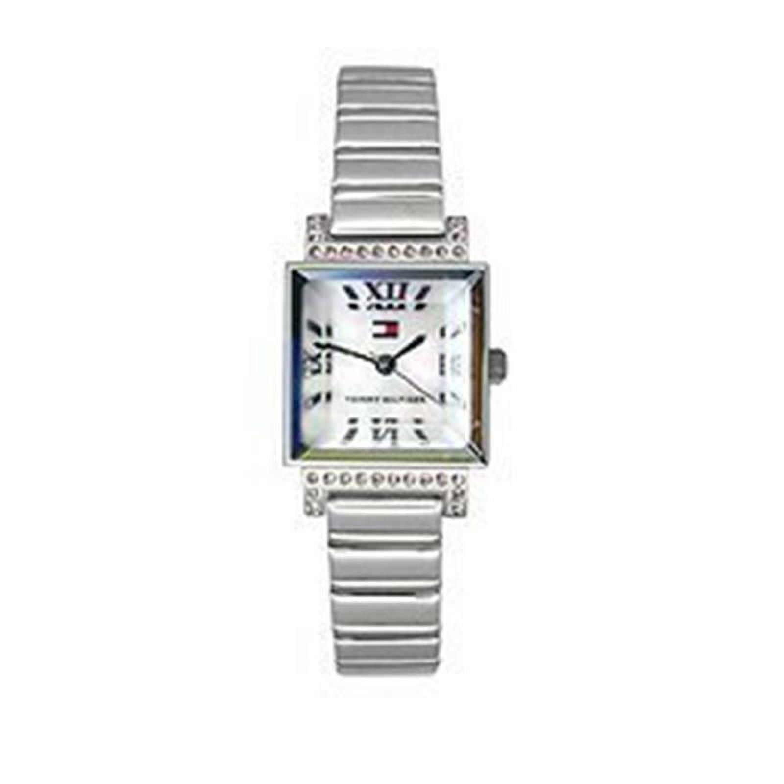 Tommy Hilfiger Silver and White Rectangular Watch Tommy Hilfiger Rectangle Wristwatches for sale | eBay main image 2
