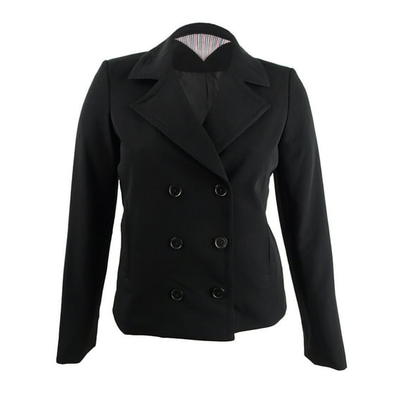 Tommy Hilfiger Women's Double-Breasted Blazer (12, Black)