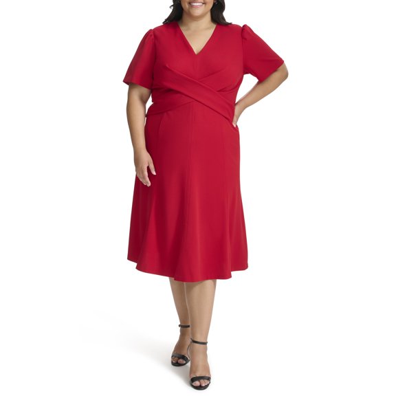 Tommy Hilfiger Women's Dress,Deep Scarlet,16W