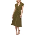 thumbnail image 1 of Tommy Hilfiger Women's Faux Wrap Jersey Midi Dress Green Size 6, 1 of 3