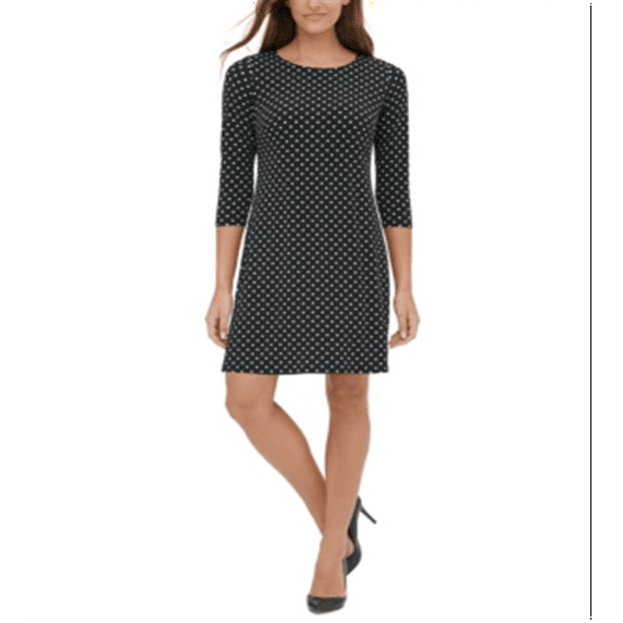 Tommy Hilfiger Women's Polka Dot Sheath Dress Black Size 10