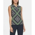 thumbnail image 1 of Tommy Hilfiger Women's Printed Knot Neck Top Navy Size L, 1 of 6