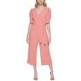 thumbnail image 1 of Tommy Hilfiger Women's Puffed Sleeve Jumpsuit Pink Size 2, 1 of 3