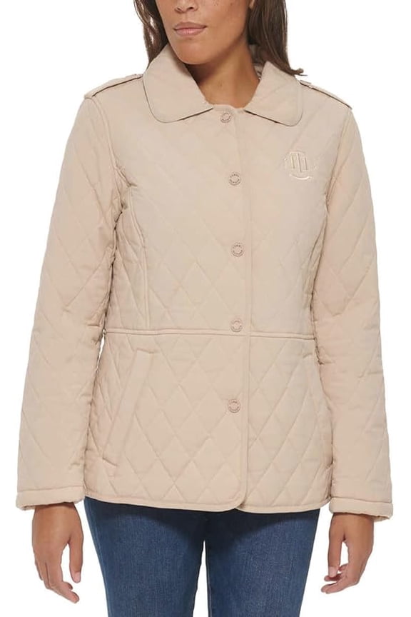 Womens Quilted Jacket Beige Chino Medium