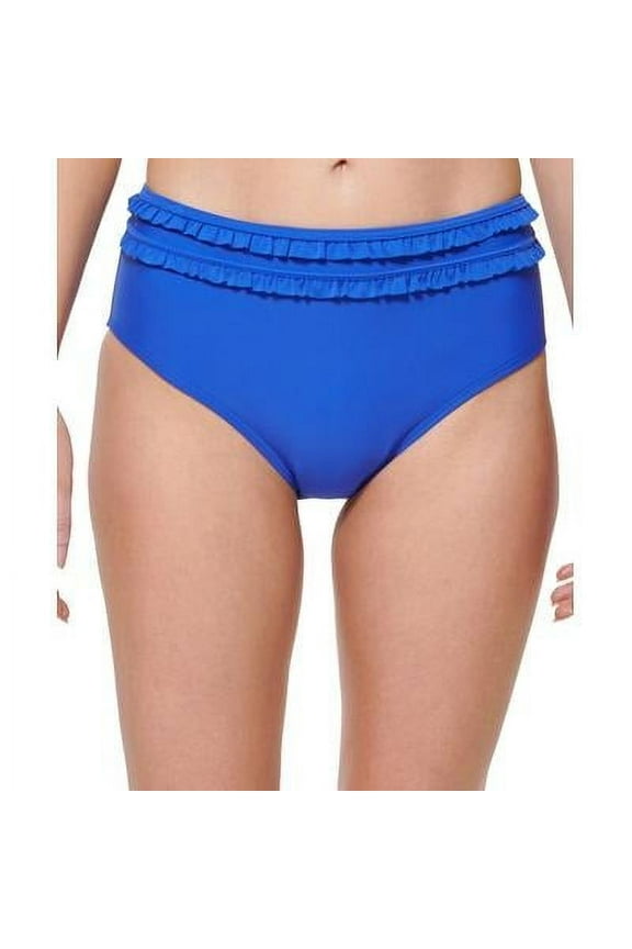 Women's Ruffled High Waist Bikini Bottoms Swimsuit Blue Size X-Small