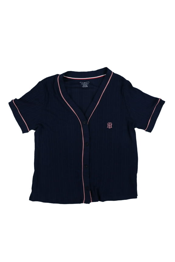 Women's Short Sleeve Sleep Shirt Navy XL New