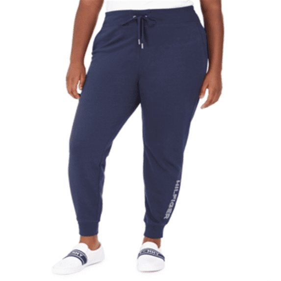 Tommy Hilfiger Women's Sport Plus Jogger Pants Fitness Activewear Blue Size 2X