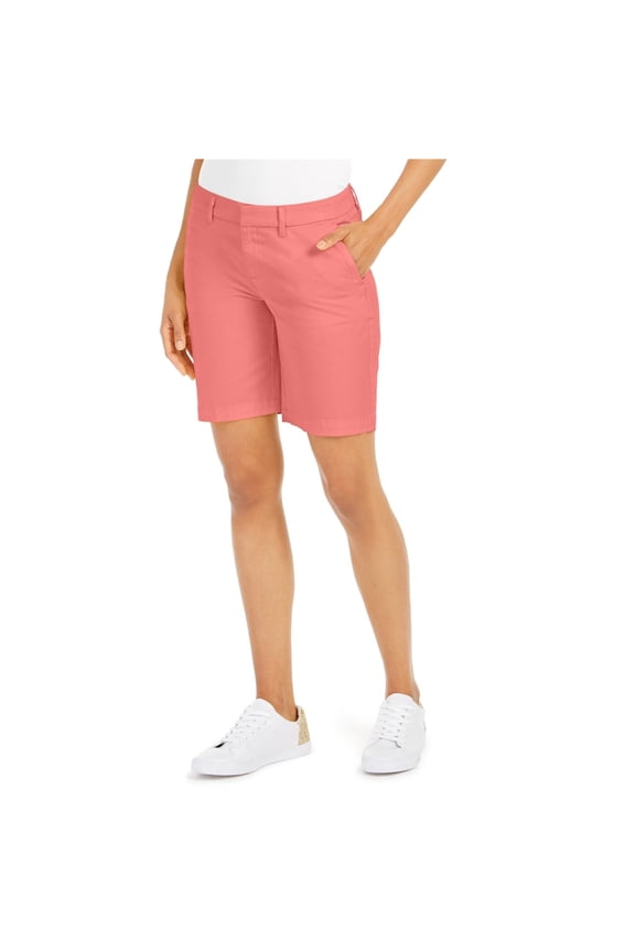 Womens Hollywood Casual Bermuda Shorts, Orange, 16