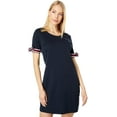 thumbnail image 1 of Tommy Hilfiger Women's Tie Sleeve Scoop Neck Dress Blue Size Medium, 1 of 3