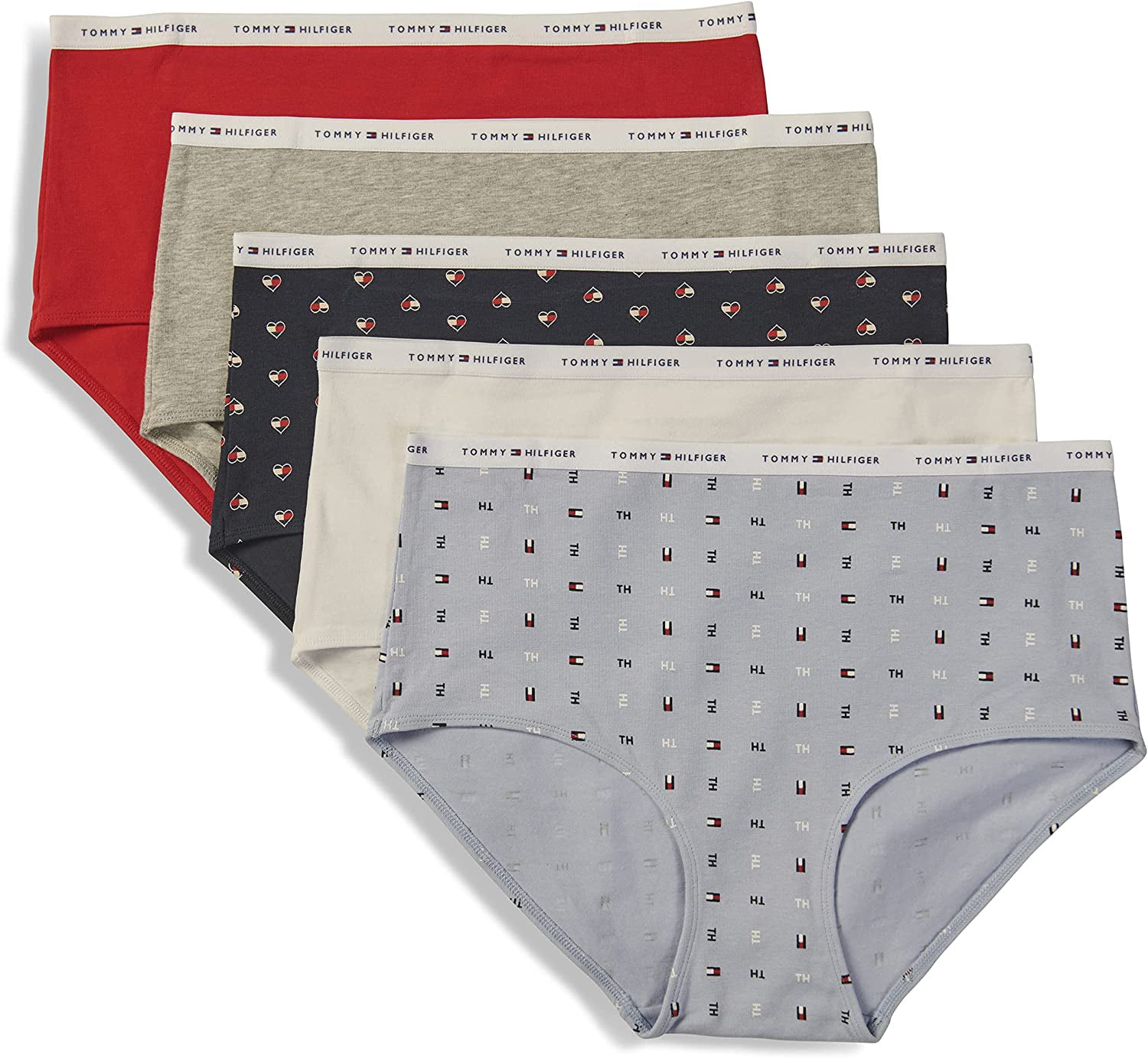 Women\'s Plus Size Brief 5 Hilfiger Underwear Tommy Pack-Regular & Cotton Panties,